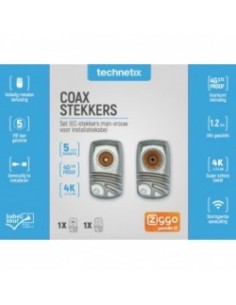 Technetix HQ-IECMF-A-S 2x IEC Coax stekkers Male/F