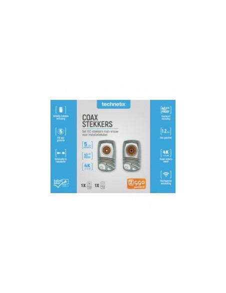 Technetix HQ-IECMF-A-S 2x IEC Coax stekkers Male/F