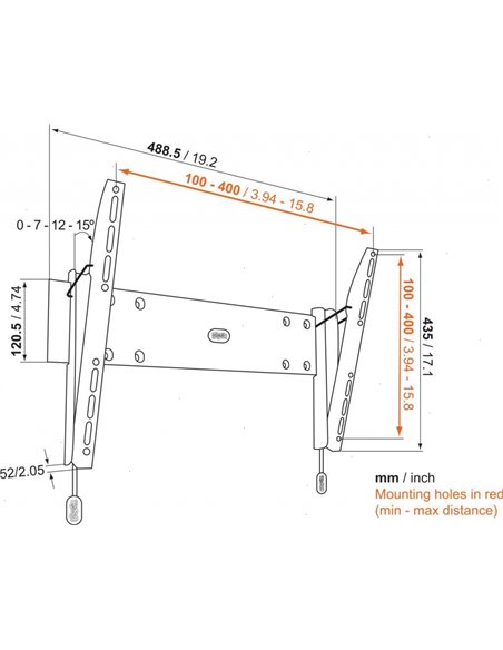 Vogels Base 15M Tilt wallmount 32-55 inch