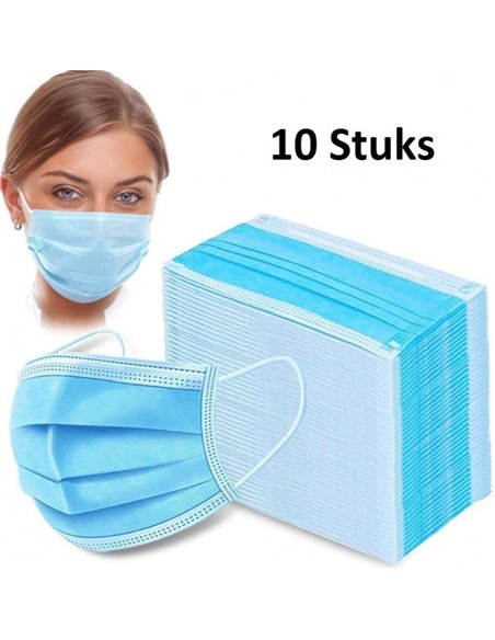 Mond/neus-beschermmasker EU-richtlijn per 10 stuks