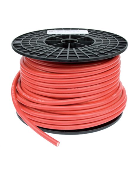 Accu kabel 25mm² rood,dubbel geïsoleerd rol 50mtr