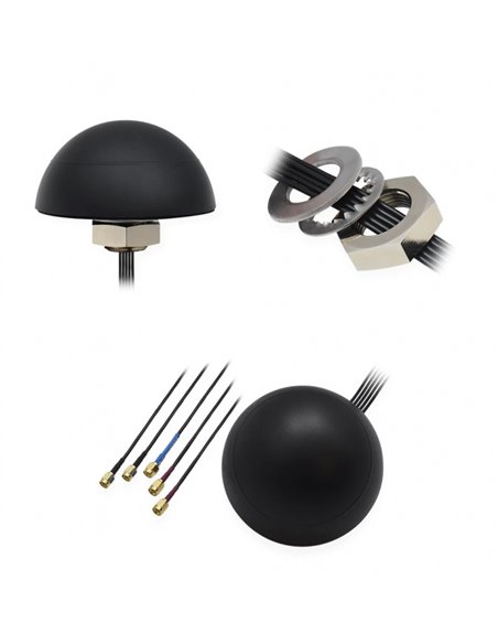 Dakantenne SMA combo Mimo LTE/GNSS/WiFi rond zwart