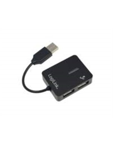 LogiLink USB 2.0 4-Port Hub 480 Mbit/s Zwart