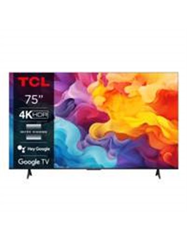 TCL 75V6B 75" | 4K Ultra HD LED Smart TV | Google TV + Wifi | HDR10 voor Natuurlijke Beelden | Modern Design | 60Hz
