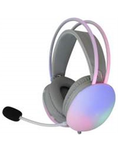 White Shark Firefly RGB | On-Ear Gaming Headset | 3,5mm Connector & USB-A | Wit