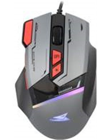 Baracuda MANTA RGB | Bekabelde Gaming Muis | Rechtshandig | USB-A | 12800 DPI | Grijs