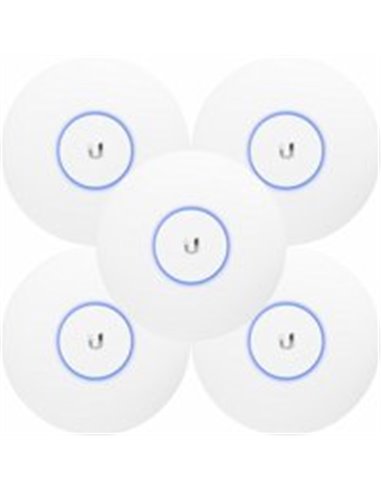 Ubiquiti UniFi UAP-AC-PRO (5-pack) | WiFi 5 Access Point (AC1750) | 1300 Mbit/s | PoE (met Adapter) | Inclusief Plafond- en Muur